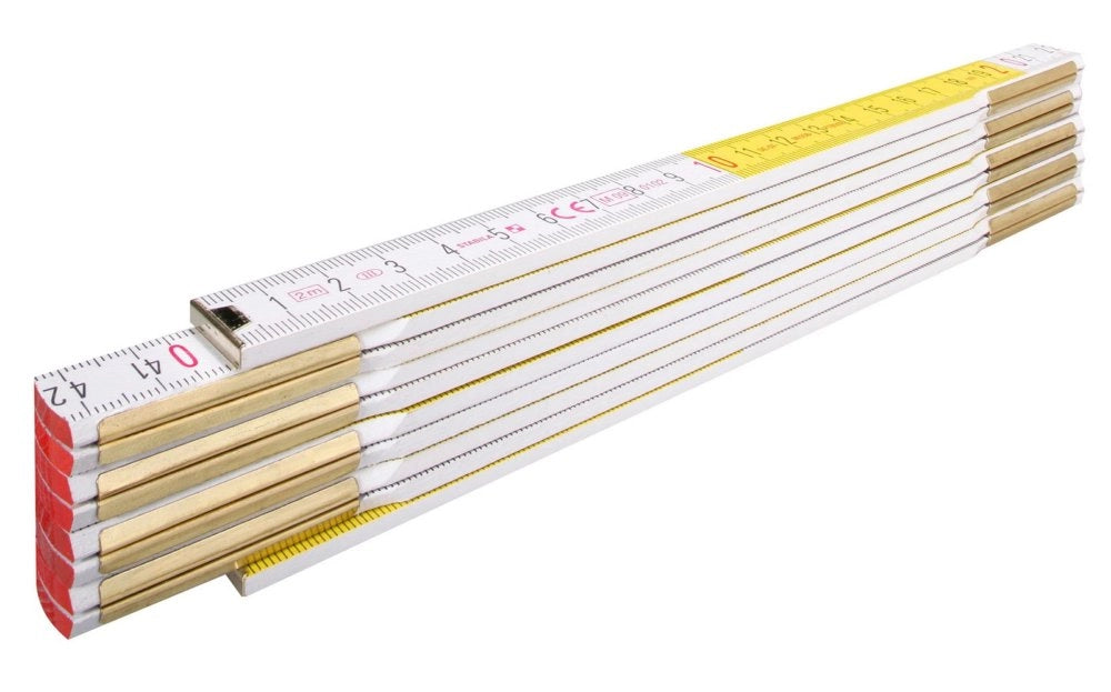 10pz doppio metro bianco/giallo "stabila" /617 cod:ferx.5985