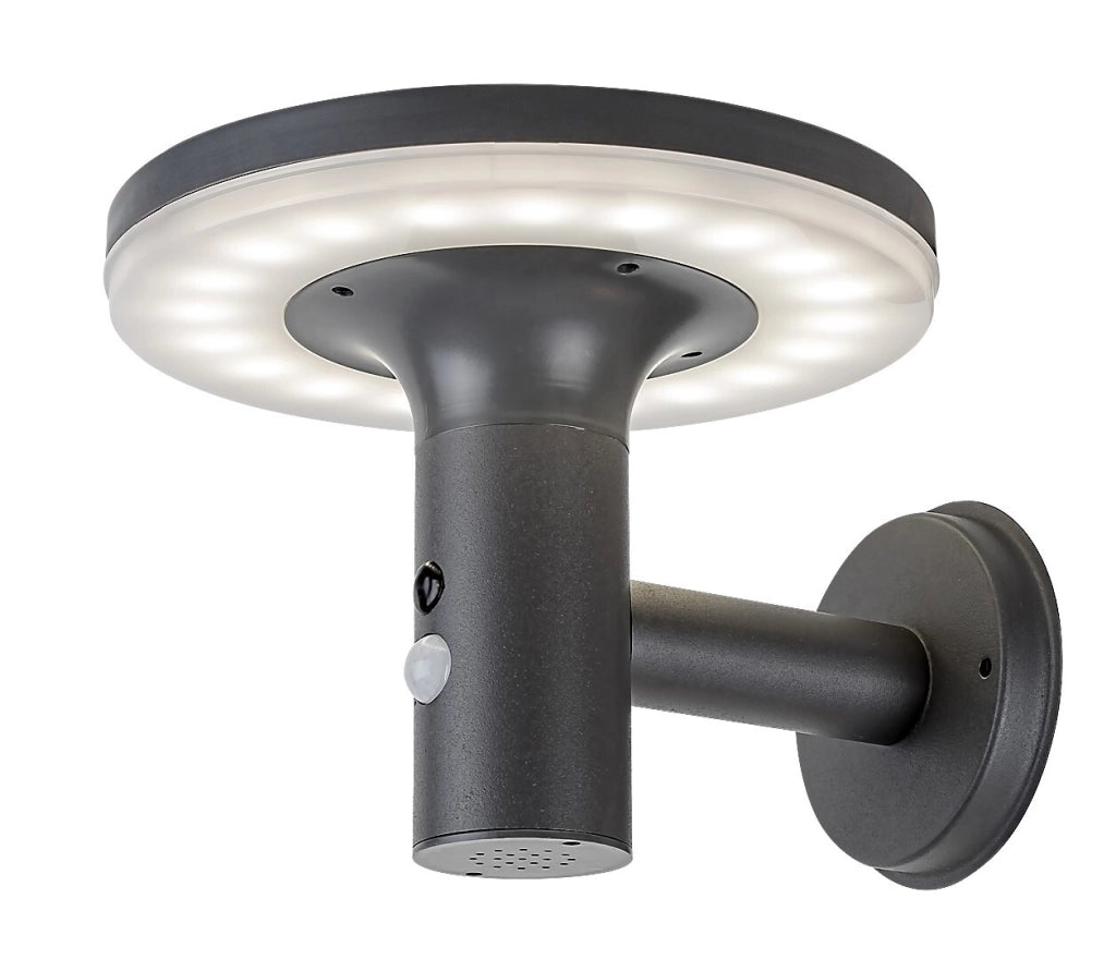 Applique LED solare 10W con sensore Alaska antracite