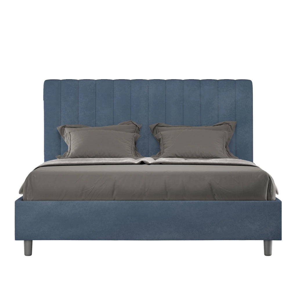 ityhome Letto matrimoniale king size con rete imbottito 170x190 microfibra sabbia Agueda