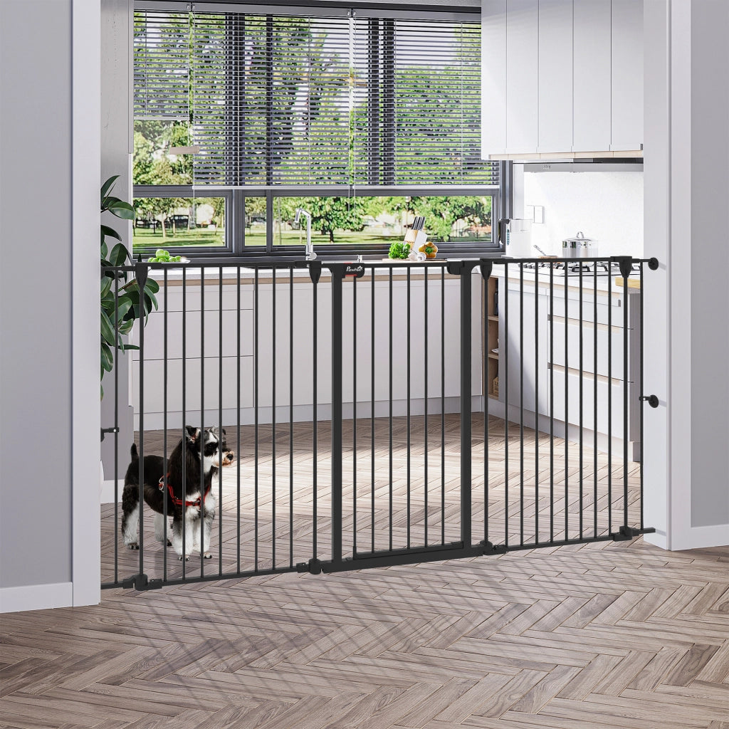 Cancelletto per Cani a 3 Pannelli ¨C Minimal ¨C Nero 206x90cm