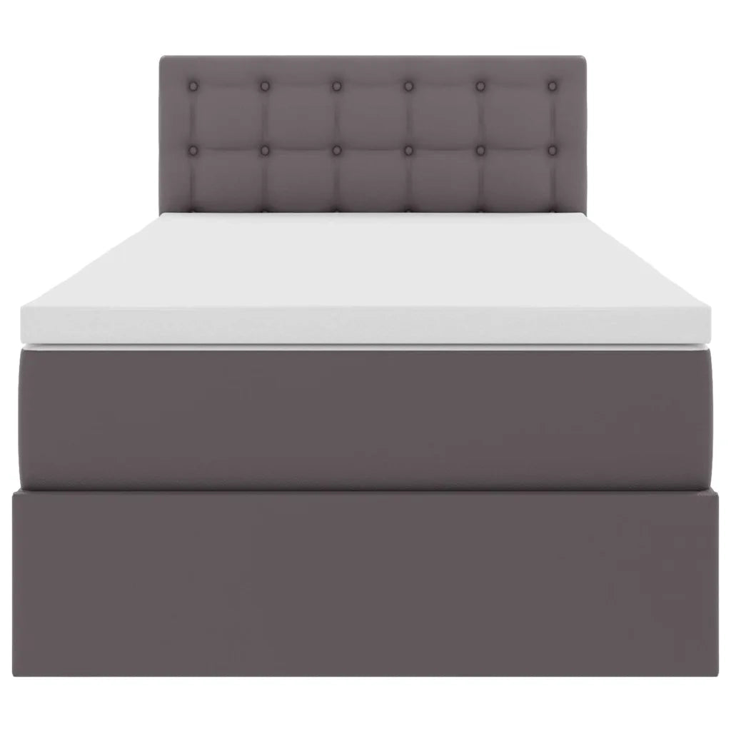 Letto con contenitore e materasso Grigio 90 x 200 cm