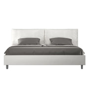 BS COM Letto matrimoniale king size senza rete imbottito 200x210 similpelle bianco