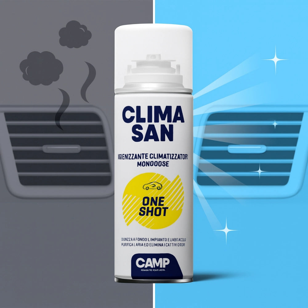 Kit 6 pezzi igienizzante camp climasan oneshot spray climatizzatori auto 200ml