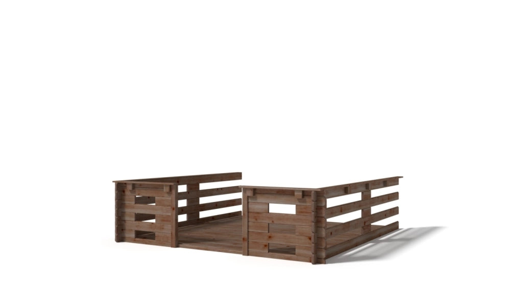 Veranda - 9m2 - 3m x 3m - impregnata - colore: marrone - DOM540 - ALTANKA
