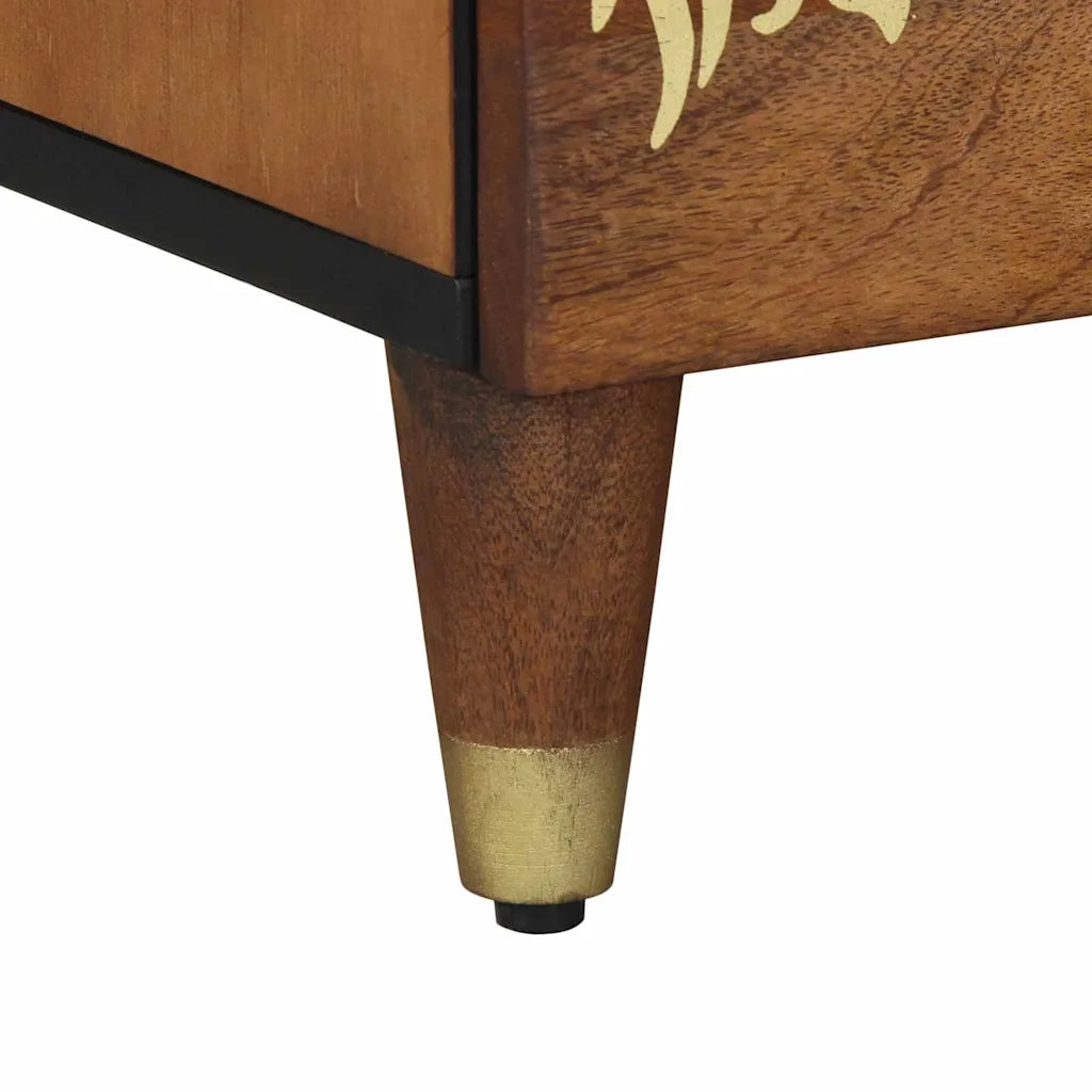 Set di 2 Comodini | Armadio da Notte | Mobiletto da notte Marrone miele 40 x 33 x 46 cm