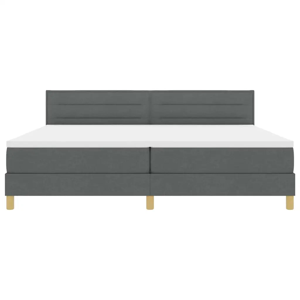 Letto a Sorgente LED Grigio scuro 200 x 200 cm Tessuto 3342388