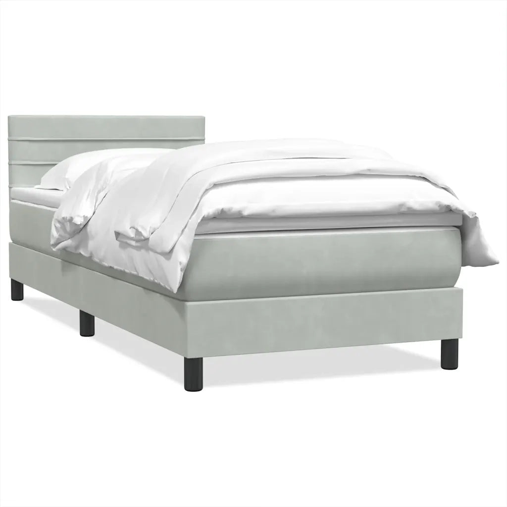 Giroletto a Molle con Materasso Grigio Chiaro 80x210 cm Velluto 3316281