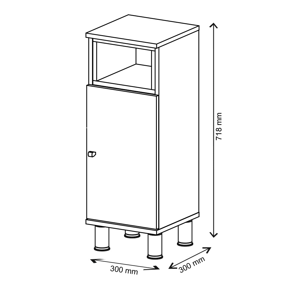 Vicco Mobiletto bagno Antracite 30 x 71.8 cm