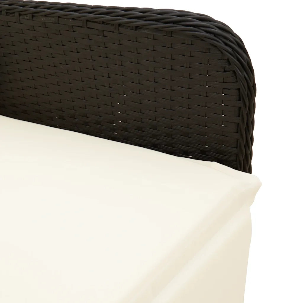 Set da Bistrò da Giardino 7 pz con Cuscini Nero in Polyrattan 3277131