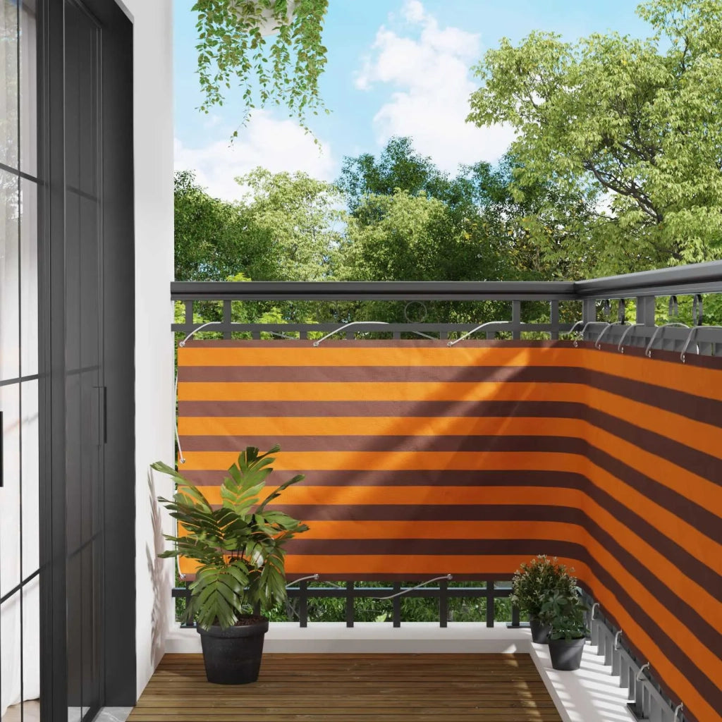 Schermo da balcone | Paravento da Balcone Arancione e Marrone 100 x 400 cm