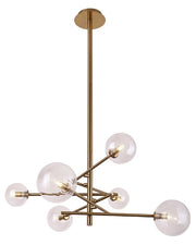 Lampadario Maxlight Lollipop ottone 6 luci sfere G9