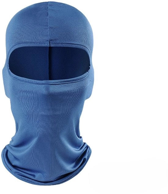Due pezzi di maschera per vento per bicicletta, copertura completa di protezione solare per il collo, copertura per moto e protezione solare per la testa, adatta per l'uso esterno in bicicletta - Blu Reale
