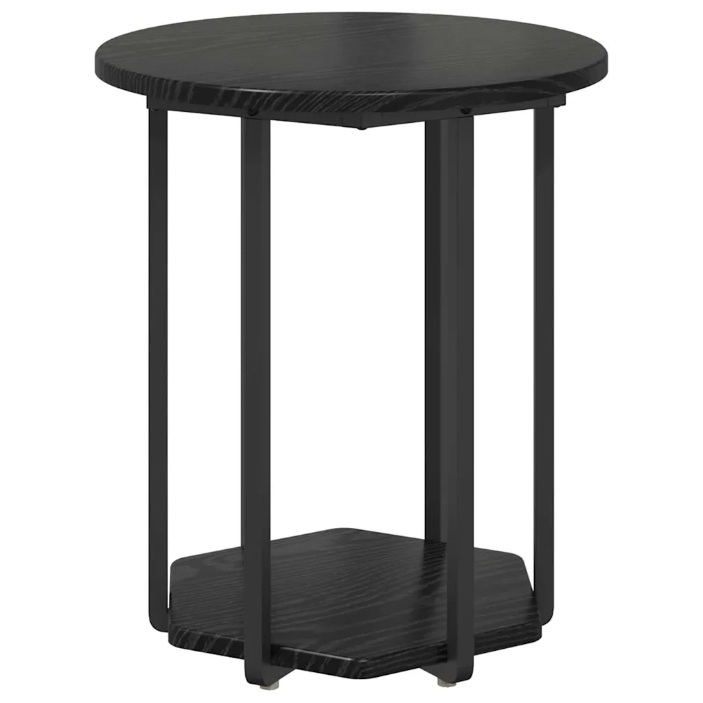 Set tavolini con lo scaffale 2 pcs Rovere Nero 869714