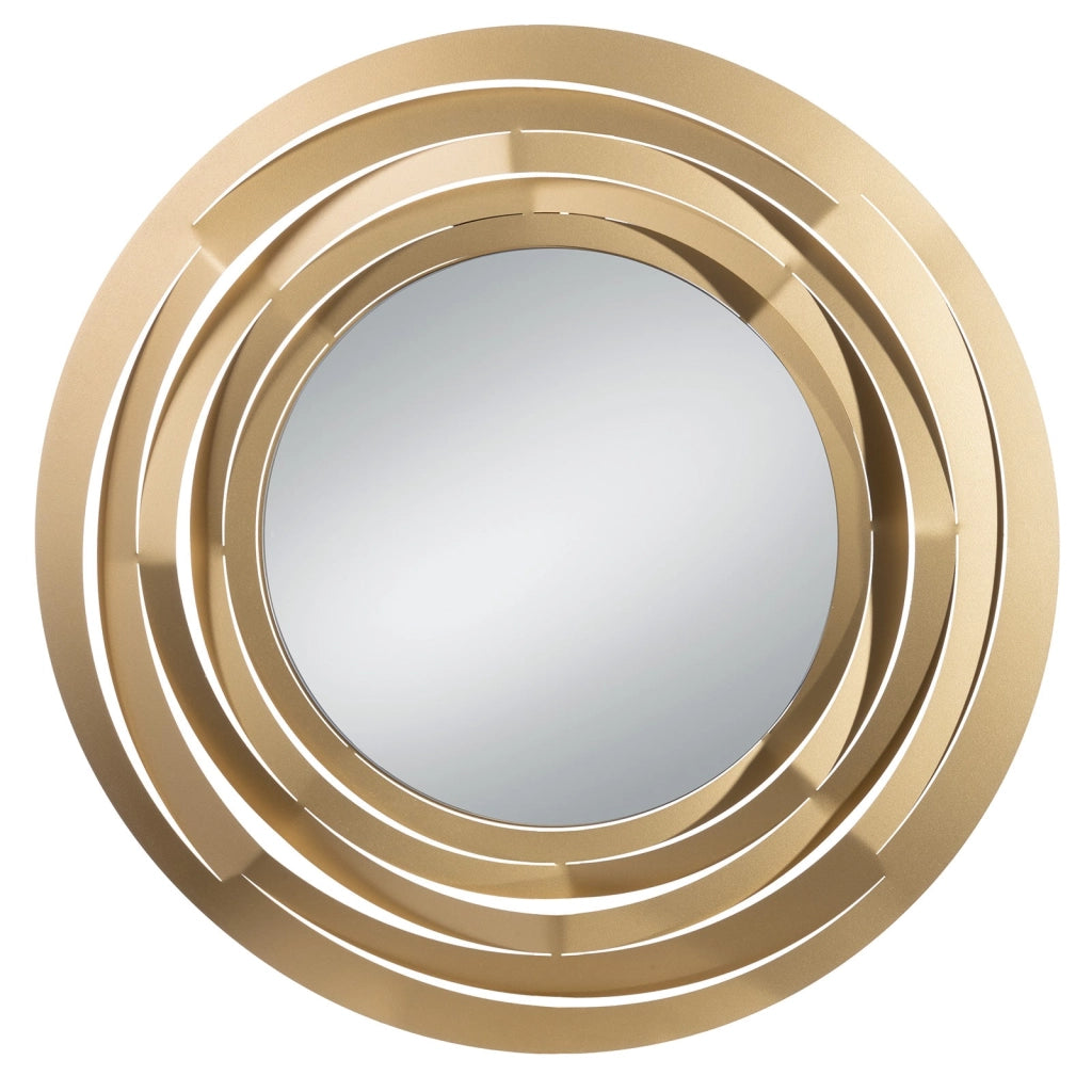 Specchio da parete grande Origami circolare Oro trasparente