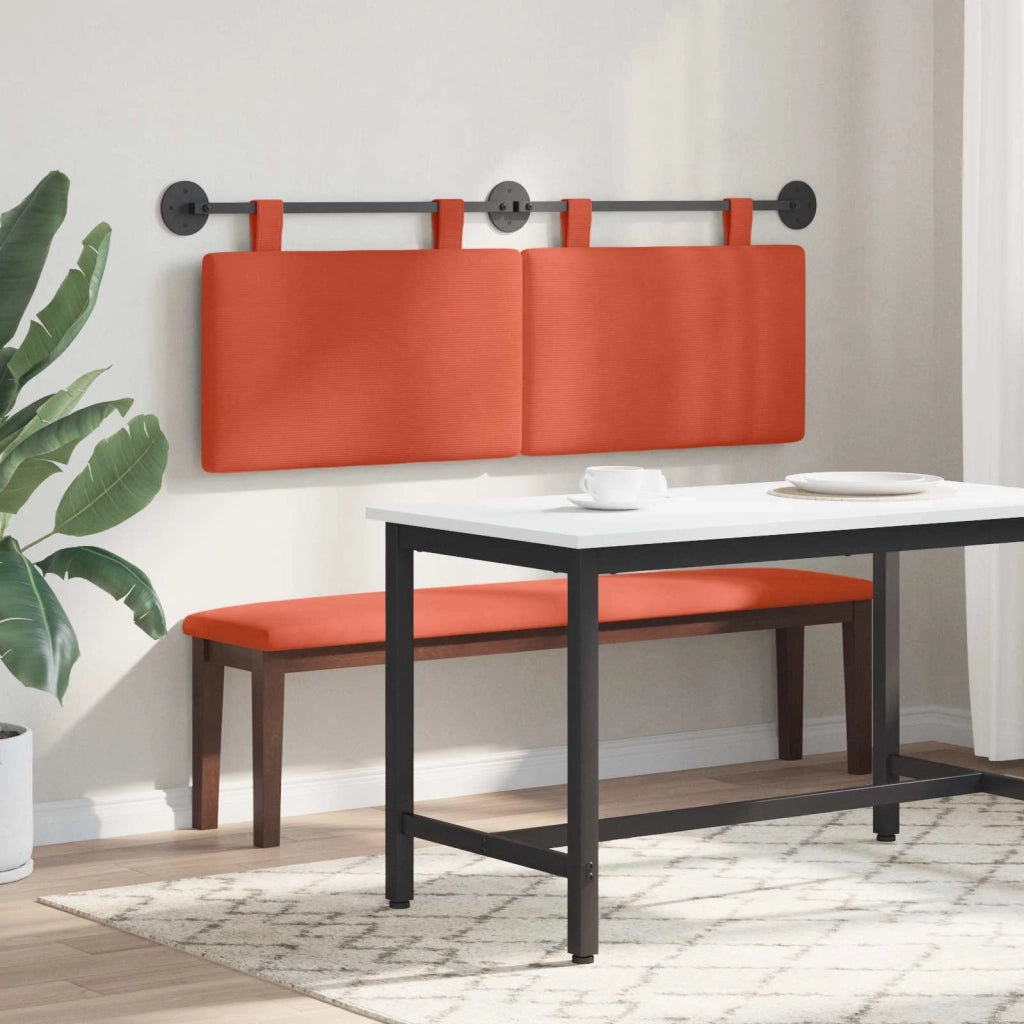 Testiera | Testata sospesa Rosso Arancio Tessuto in Cords