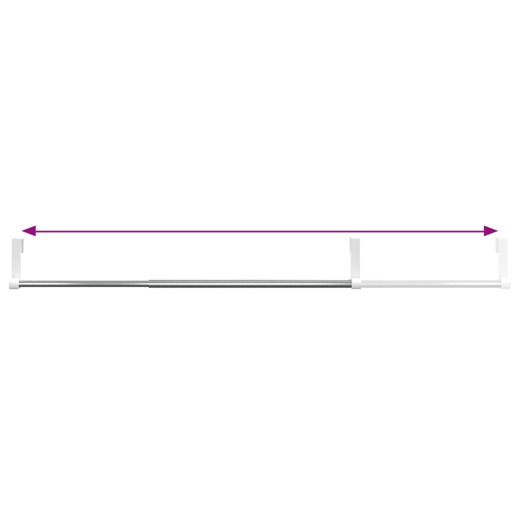 Binari per Tende 2 pz Bianco e Argento 40-60 cm Alluminio 154613
