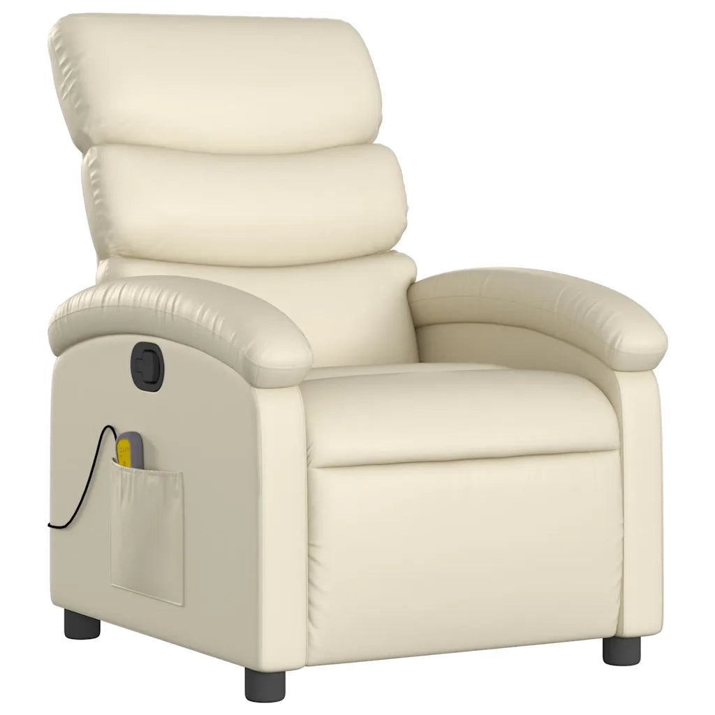 Poltrona da Massaggiante Reclinabile Crema Similpelle 371721