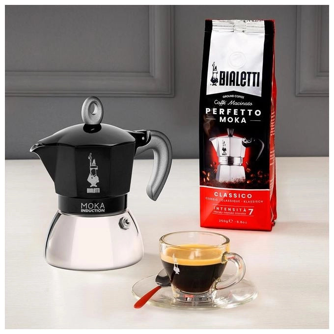 Bialetti 006936 MOKA INDUCTION NERA 6 TZ Moka Capacita' 0,28 L Adatta a piastra induzione colore Nero