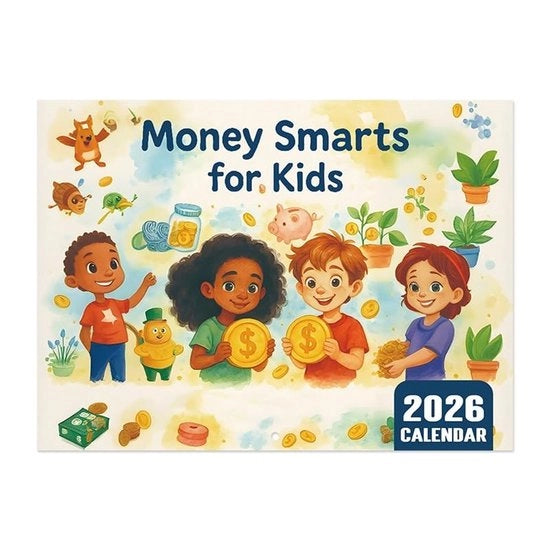 Calendario da parete 2026, divertenti consigli finanziari per bambini, calendario 2026, calendario umoristico, piano finanziario, 12 mesi, calendario da tavolo, gestione finanziaria