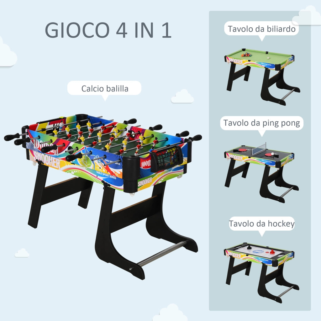 Tavolo da Gioco 4 in 1 Pieghevole ¨C Minimal ¨C MDF e Plastica