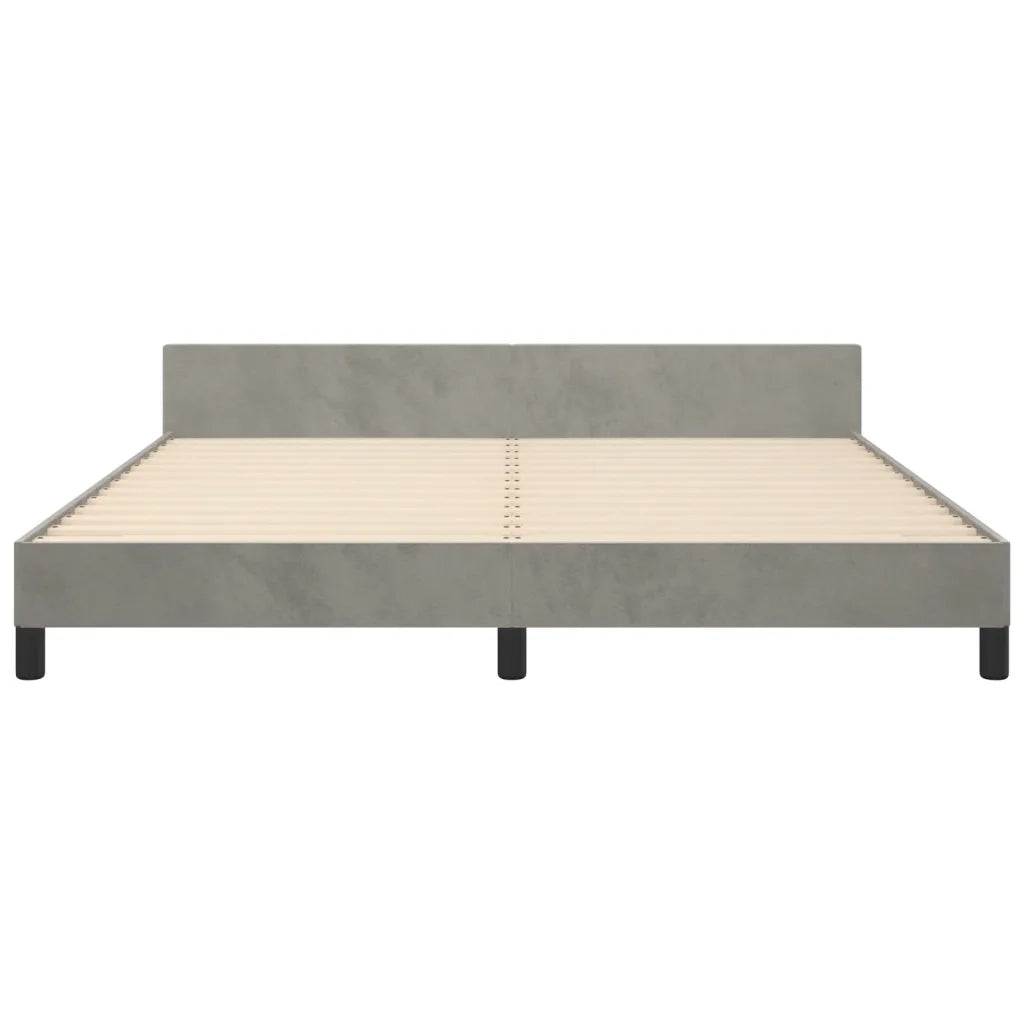 Letto matrimoniale | Letto per adulti | Giroletto senza Materasso Grigio Chiaro 160x200 cm Velluto