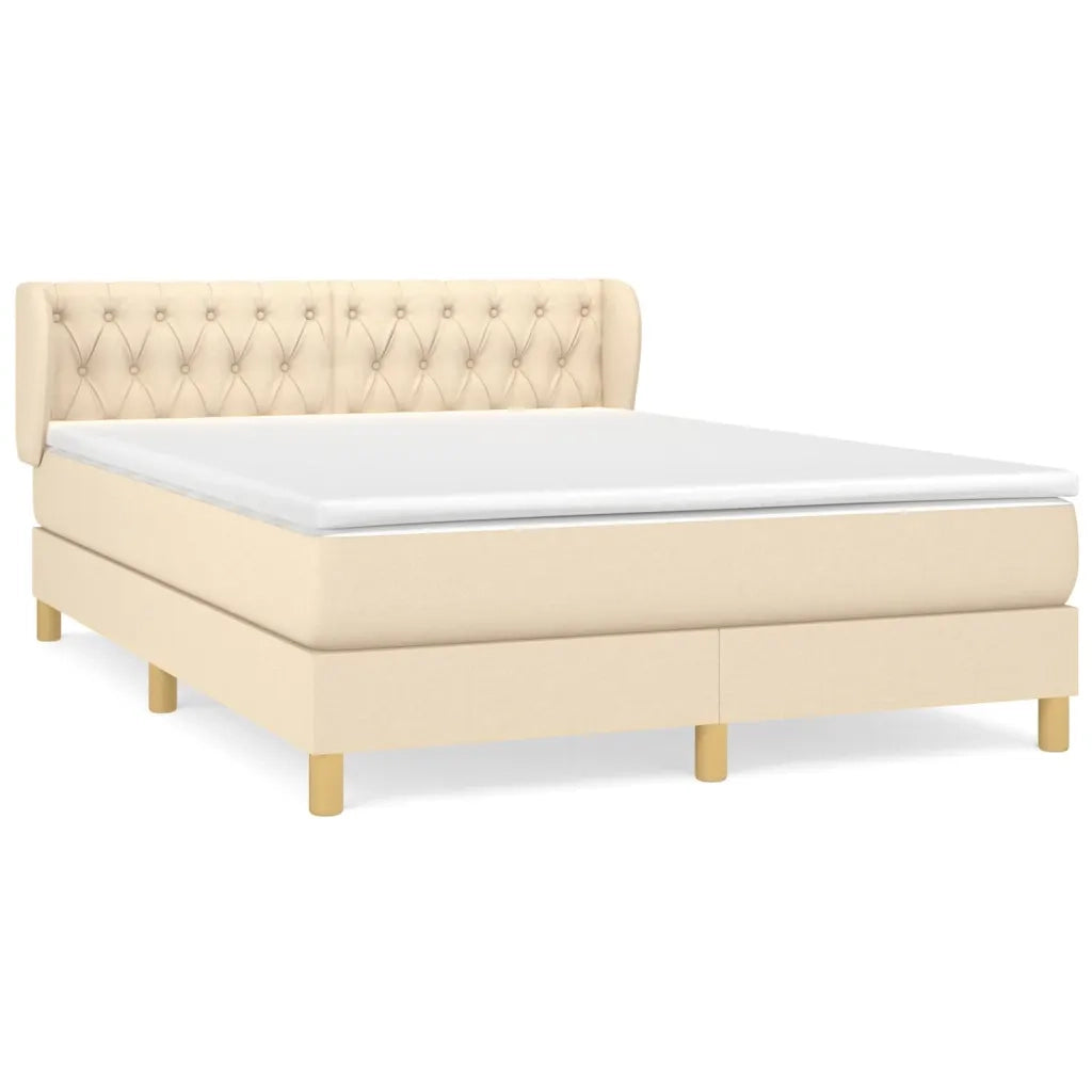 Giroletto a Molle con Materasso Crema 140x19 cm in Tessuto 3127042