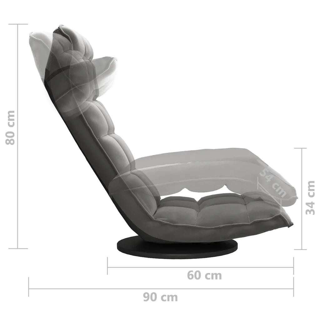 Sedia da Pavimento Girevole Grigio Scuro in Velluto 336565