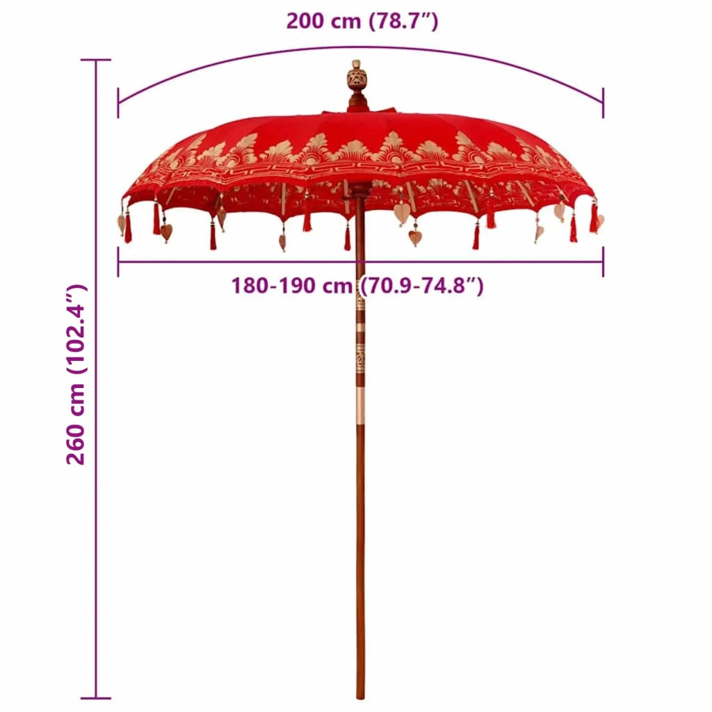 Parasol Balinese Rosso 185 x 185 x 260 cm 42006458