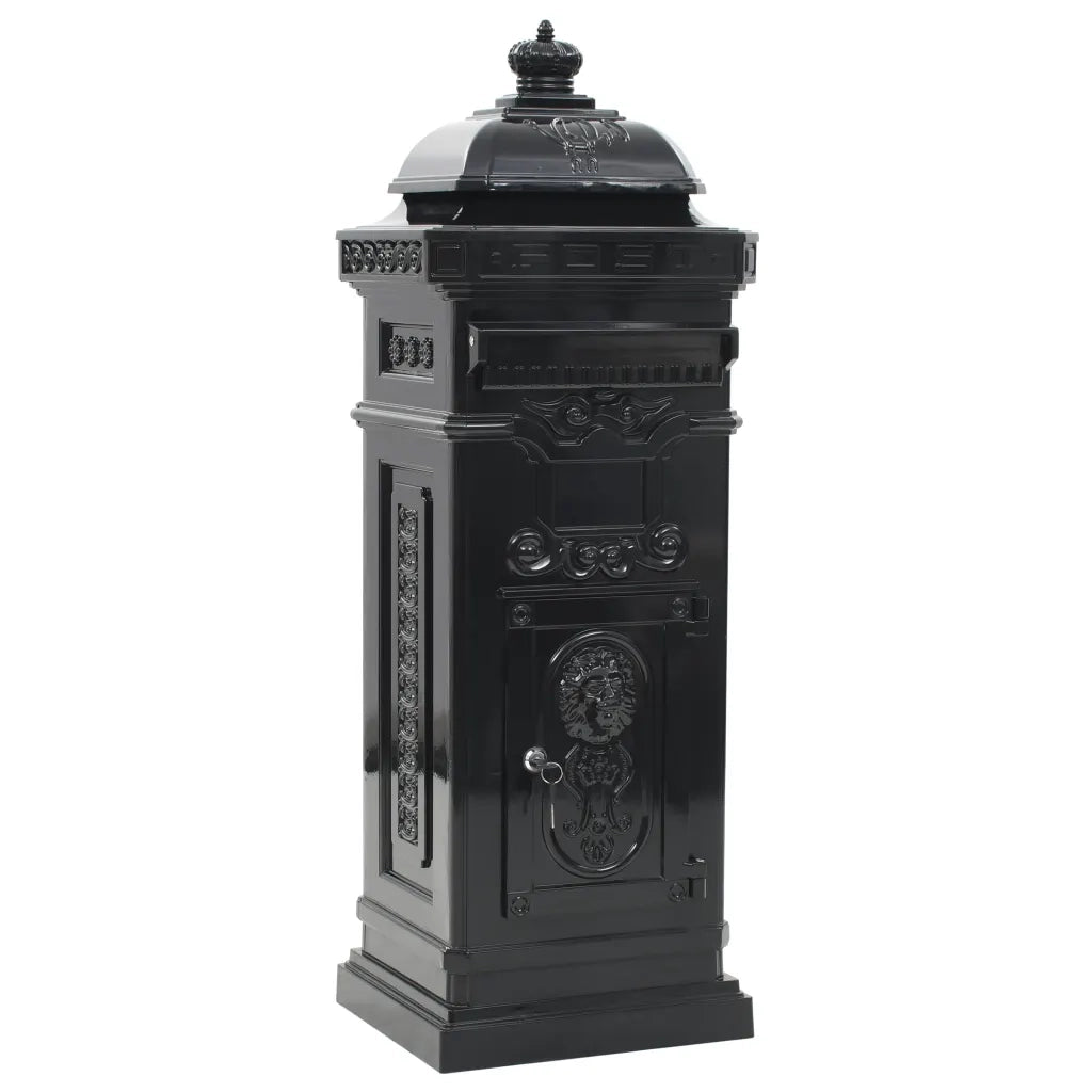 Cassetta della Posta in Alluminio Inossidabile Vintage Nera 43888