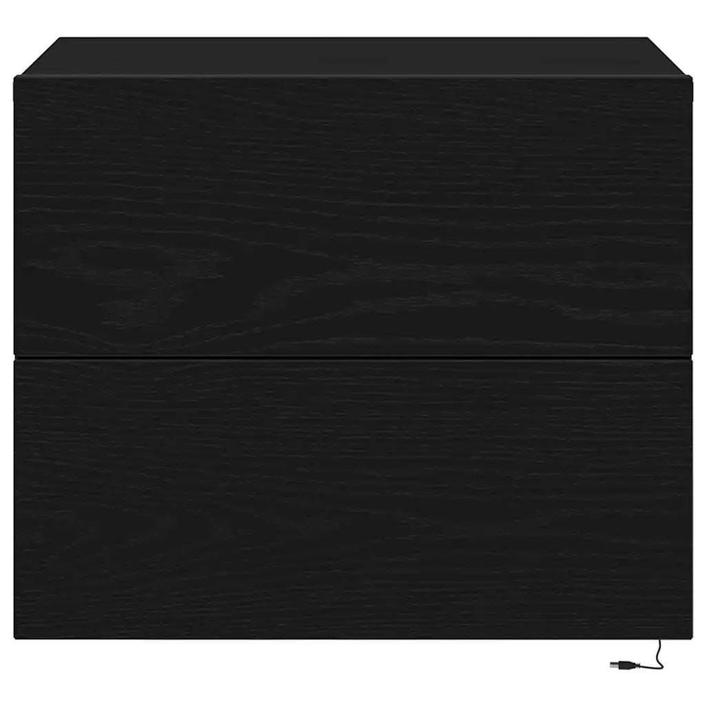 Armadio da Notte Rovere Nero 50 x 39 x 41 cm Legno multistrato 863076