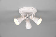 Plafoniera STEAM  barra 3 Faretti e portafarettis orientabili D.28cm  metallo bianco anticato 813430327