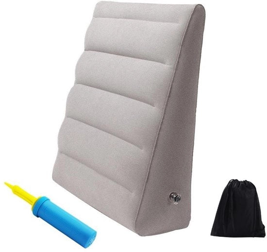 Cuscino da viaggio gonfiabile - Sostegno trasportabile - Supporto regolabile - Antiscivolo - Leggero - 60 x 55 x 18 cm