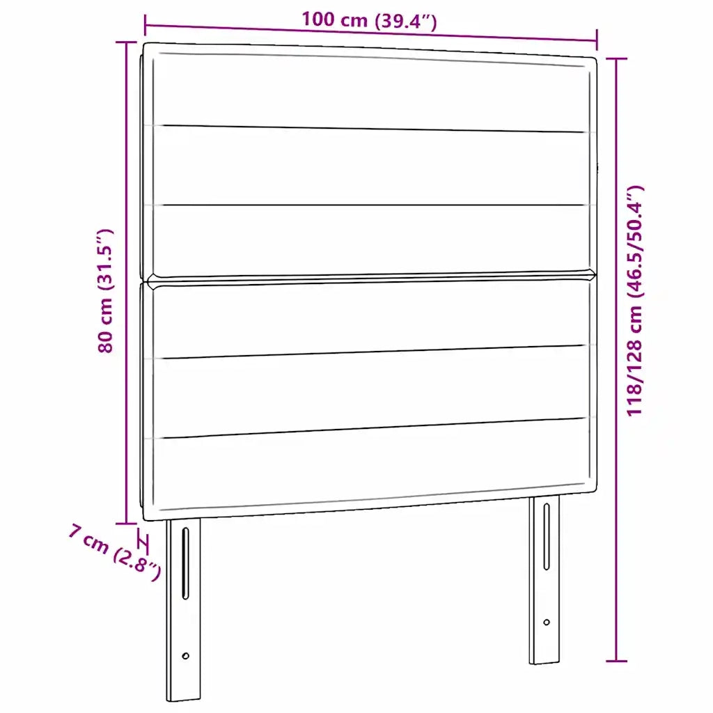 Testiera | Testata Grigio scuro 100 cm Tessuto