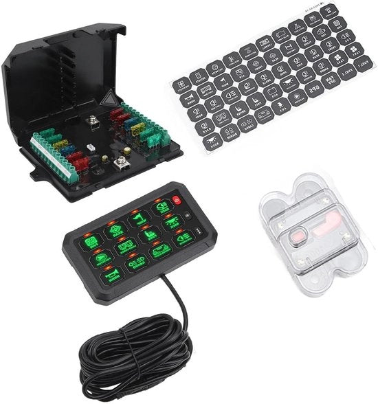 Pannello di commutazione RGB universale - 12 velocità - per camion, barche, ATV, SUV - IP65 impermeabile.