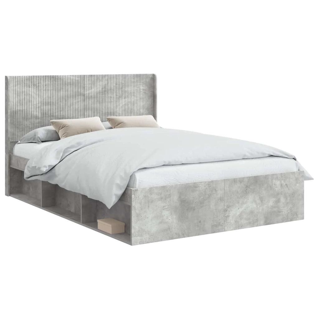 Struttura del letto con stoccaggio e testata Grigio Cemento 3413840