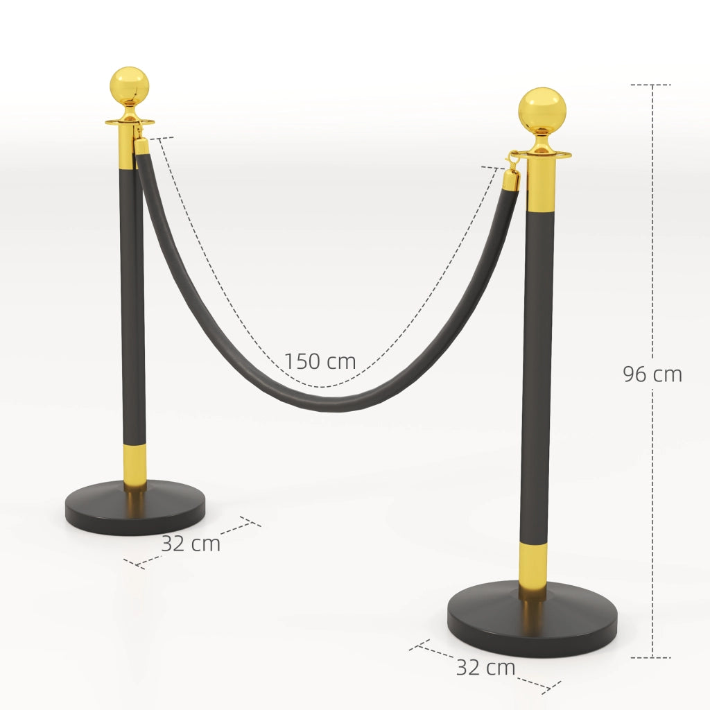 Separatore Posti Acciaio Inox 2 Pezzi ¨C Zephmum ¨C Nero 96 cm