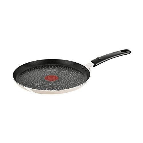 Lagostina 010187010028 Crepiera Antiaderente Multiuso Titanium Easy 28 cm Indicatore Calore Lavastoviglie colore Nero
