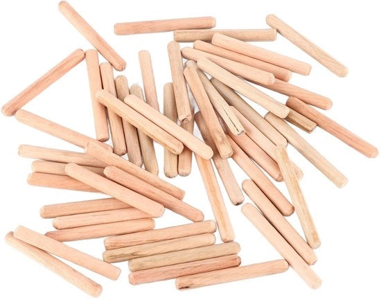 Paspenni in legno per mobili - M6 * 50 - 50 pezzi - Resistenti e affidabili - Adatti per mobili - Pannello di legno trattato