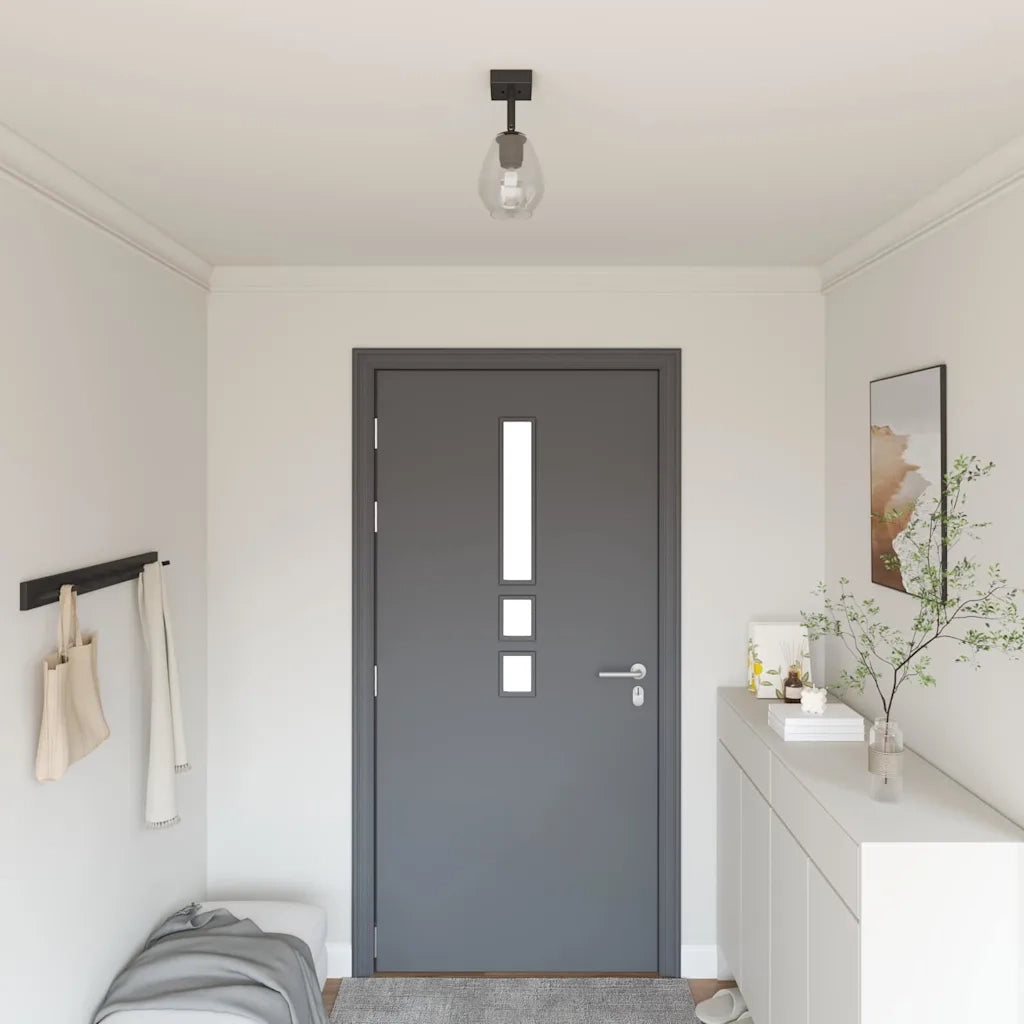 Faretto da soffitto Nero 13 x 13 x 26 cm Vetro e Metallo CFW9539529