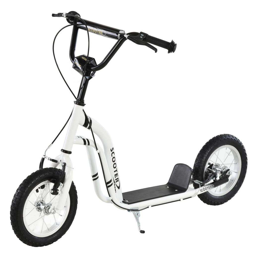 Monopattino per Bambini ¨C Xylo ¨C Manubrio Regolabile 85-95cm, Ruote Grandi, 2 Freni, Telaio Metallo, 5+ Anni, Max 100kg, Bianco