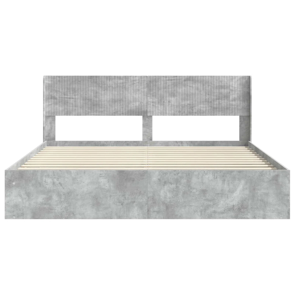 Struttura del letto con stoccaggio e testata Grigio Cemento 3414182