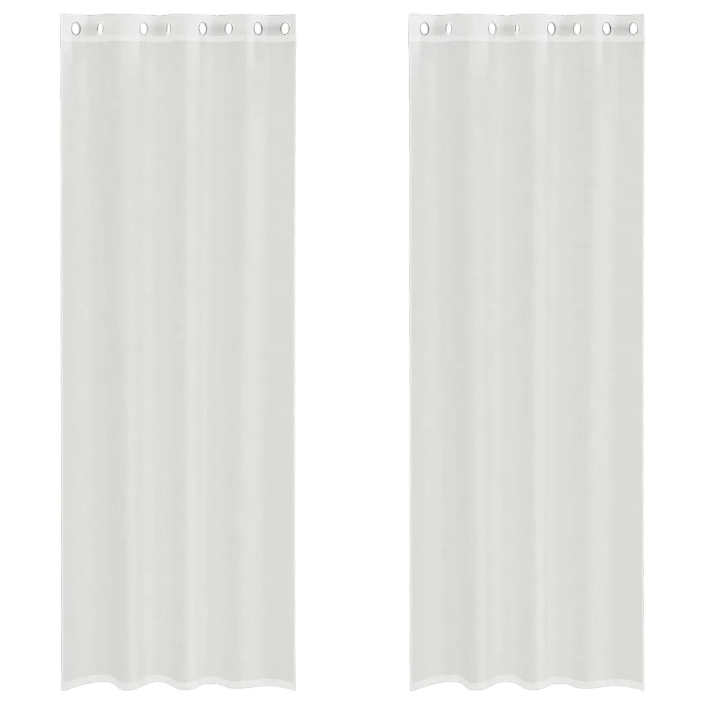 Tende in Voile con Occhielli 2 pz Bianco