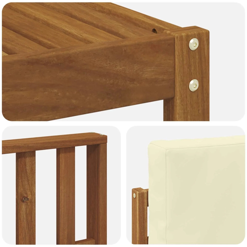 Set di divani da esterno con cuscino 10 pcs Naturale e Crema 3367013