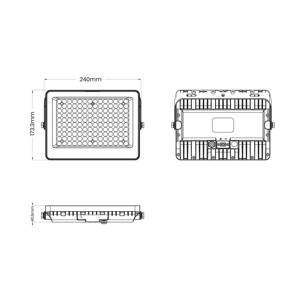 Faro LED solare 100W 1300lm 6000K IP65 con telecomando