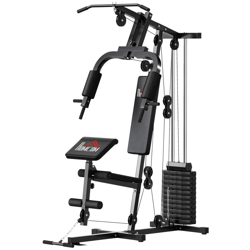 Attrezzatura Palestra Multifunzione con Stack 65 kg ¨C Minimal ¨C Nero