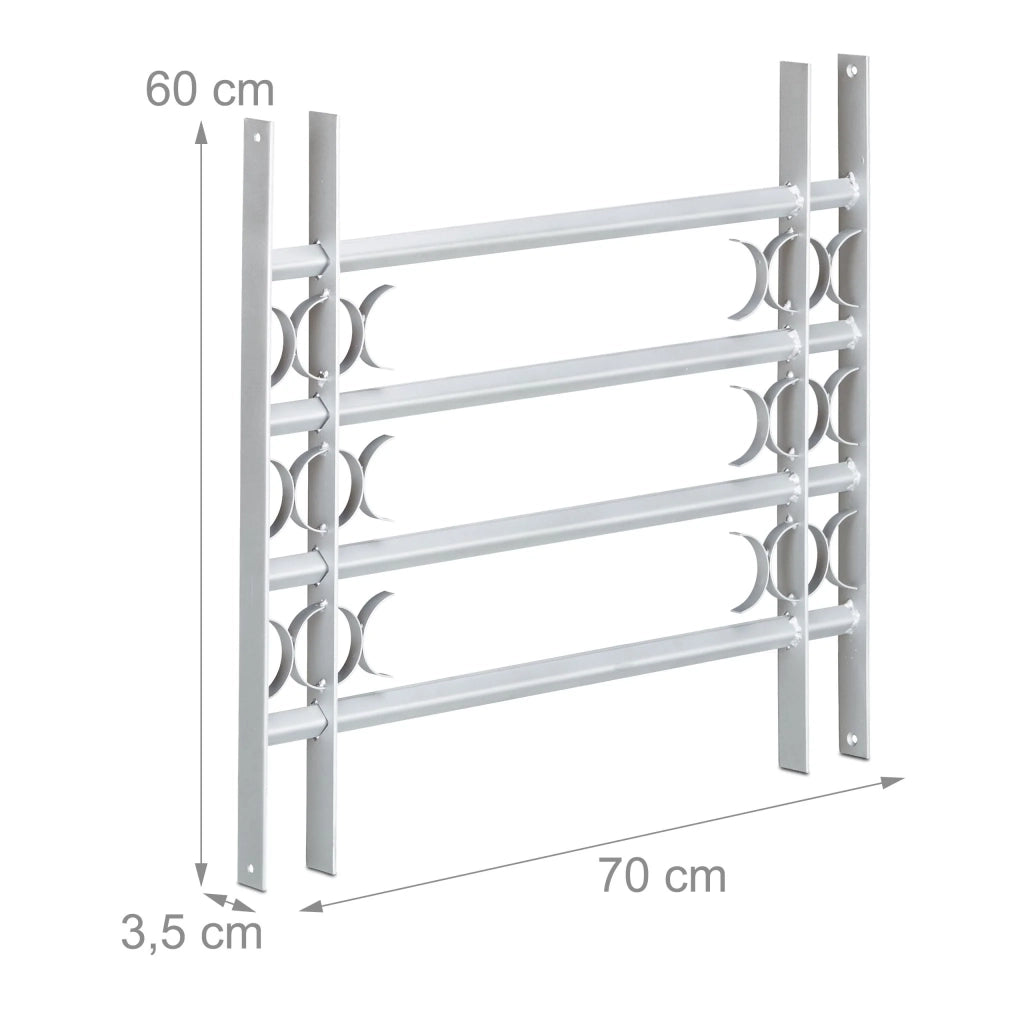 Griglia per finestra regolabile anti-effrazione 450 x 700-1050 x 35 mm effetto dissuasivo design pulito in acciaio nero 13_0005926