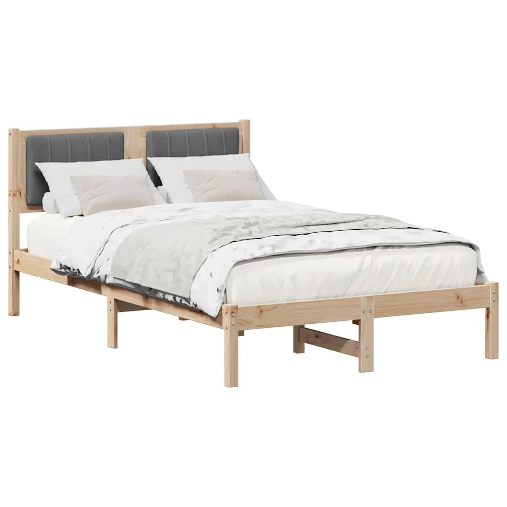 Letto con Testiera Rivestita Grigio scuro 120 x 200 cm 878260