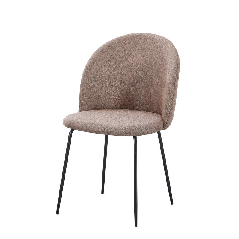 Set Da 4 sedie Tamara Tessuto Tortora Gambe Nere Per Soggiorno, Cucina E Arredo Bar