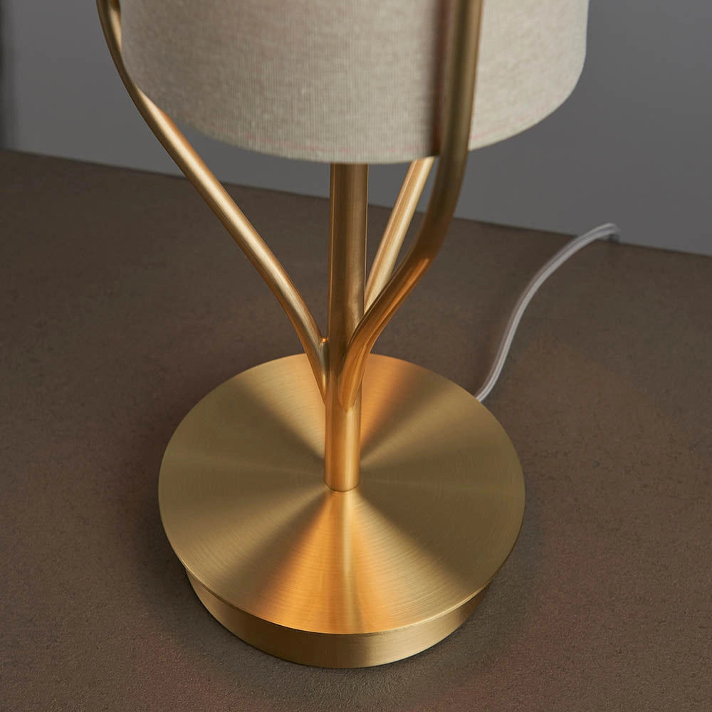 Lampada da tavolo Fraser ottone satinato E27 10W Endon
