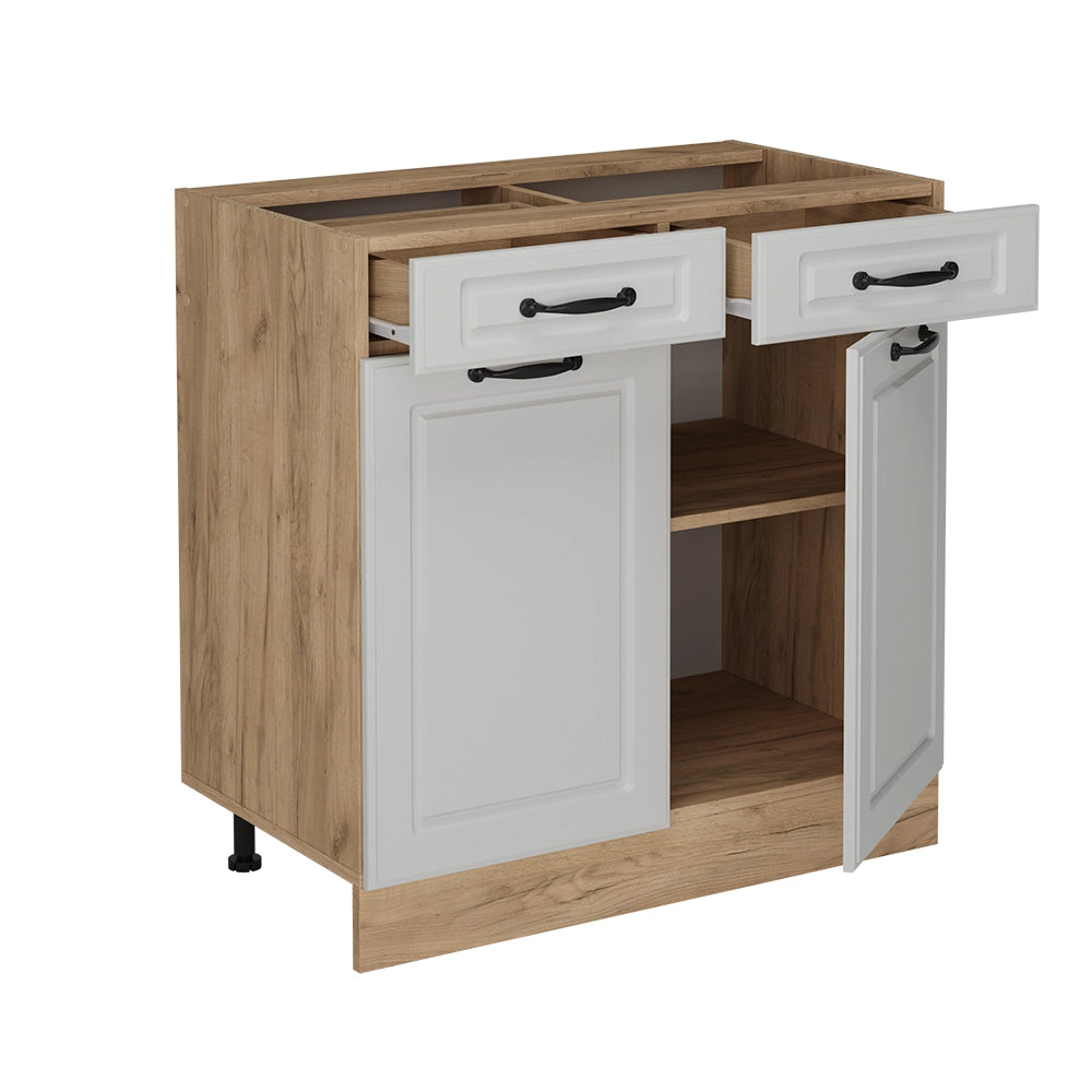 Vicco Mobiletto base per cucina Bianco casa di campagna 80 cm PL Marmo